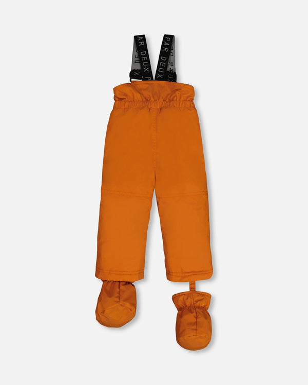 Two Piece Baby Snowsuit Burnt Orange With Printed Animal And Glaciers - G10S502_824