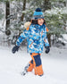Two Piece Snowsuit Burnt Orange With Printed Animals And Glaciers Snowsuits Deux par Deux 