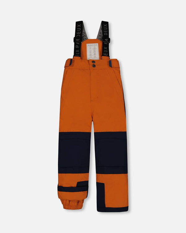 Two Piece Snowsuit Burnt Orange With Printed Animals And Glaciers - G10S811_824