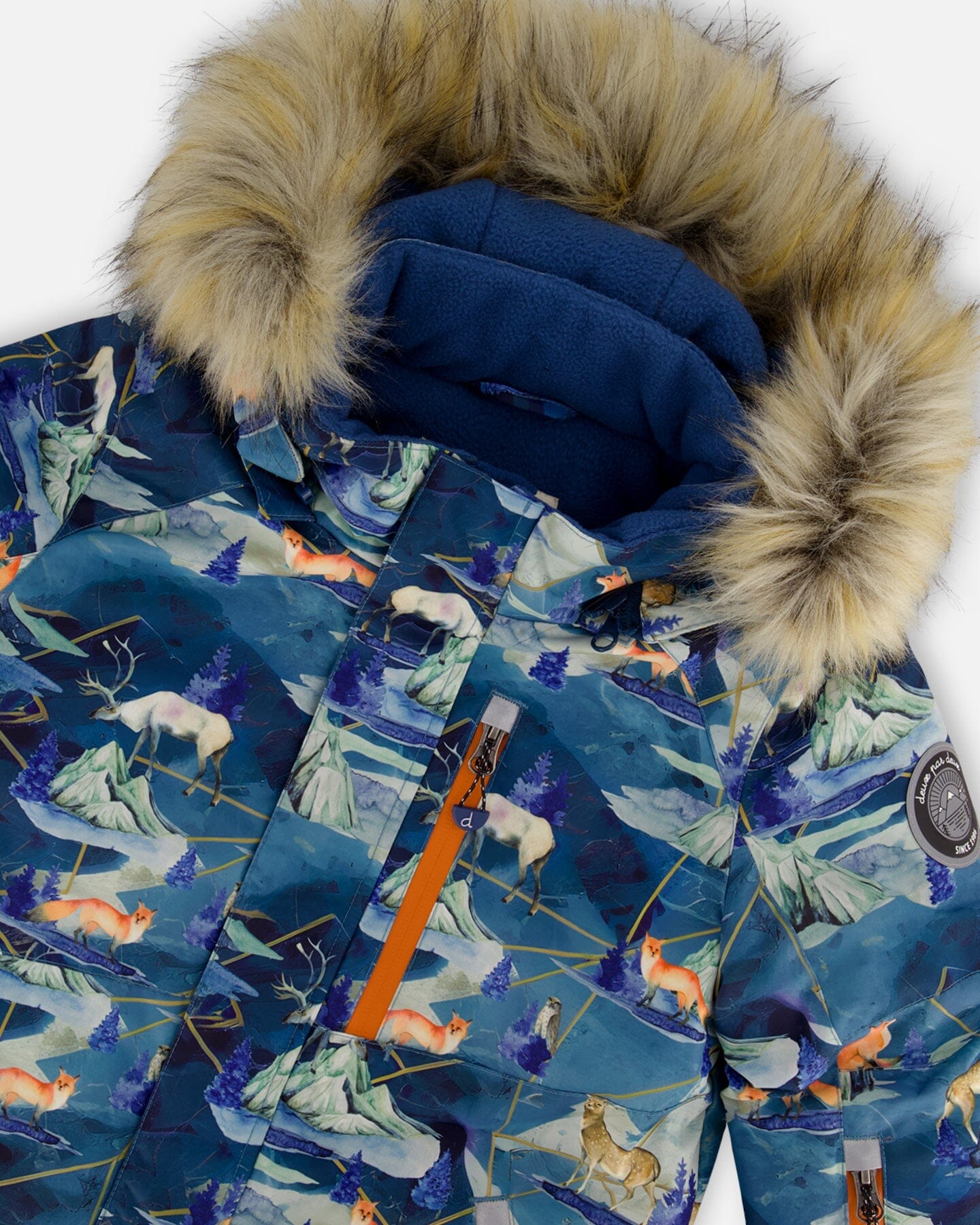 Two Piece Snowsuit Burnt Orange With Printed Animals And Glaciers - G10S811_824