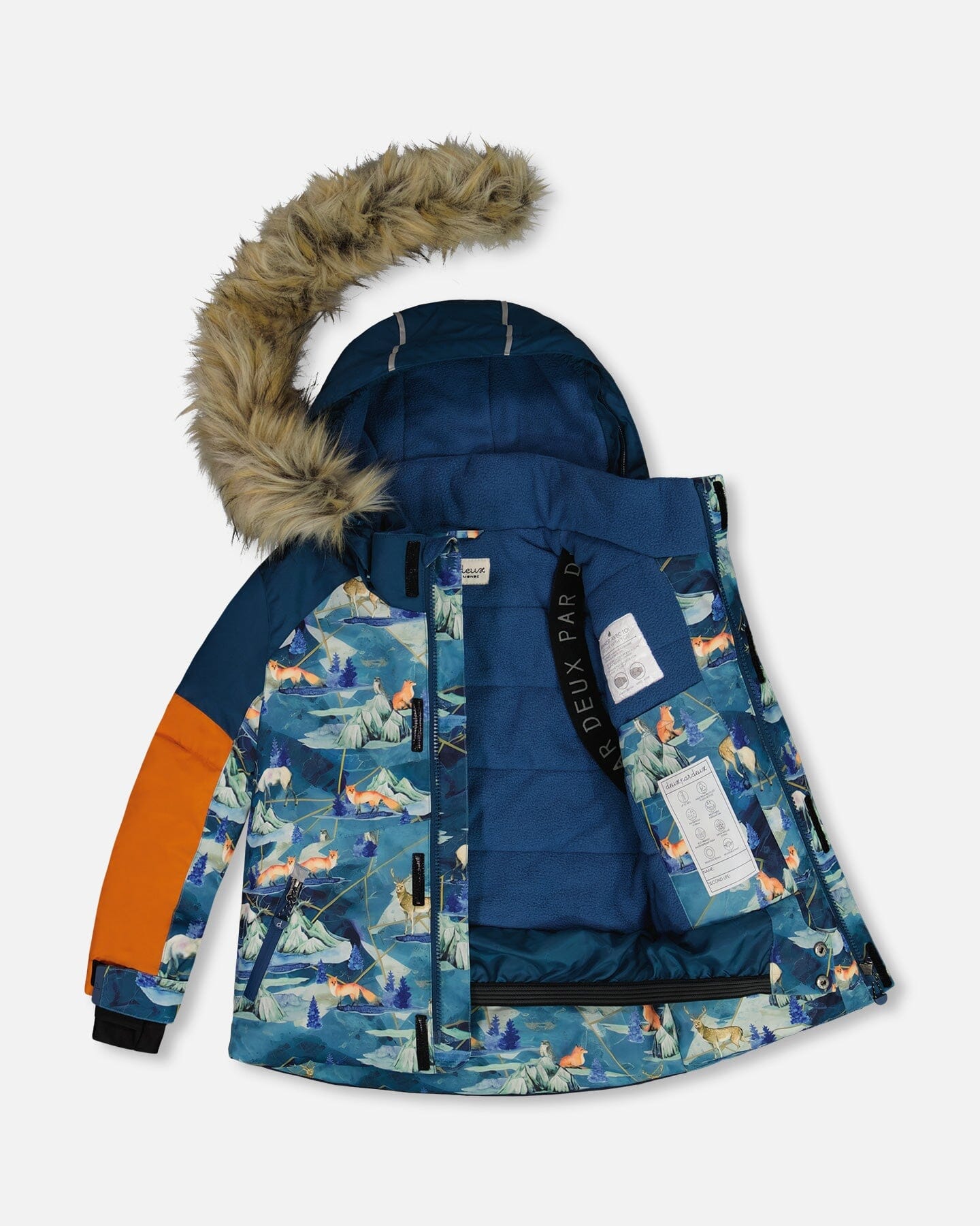 Two Piece Snowsuit Majolica Blue Printed Animals And Glaciers - G10S811_868