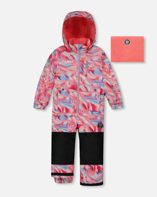 One Piece Snowsuit Printed Marble - G10T719_007