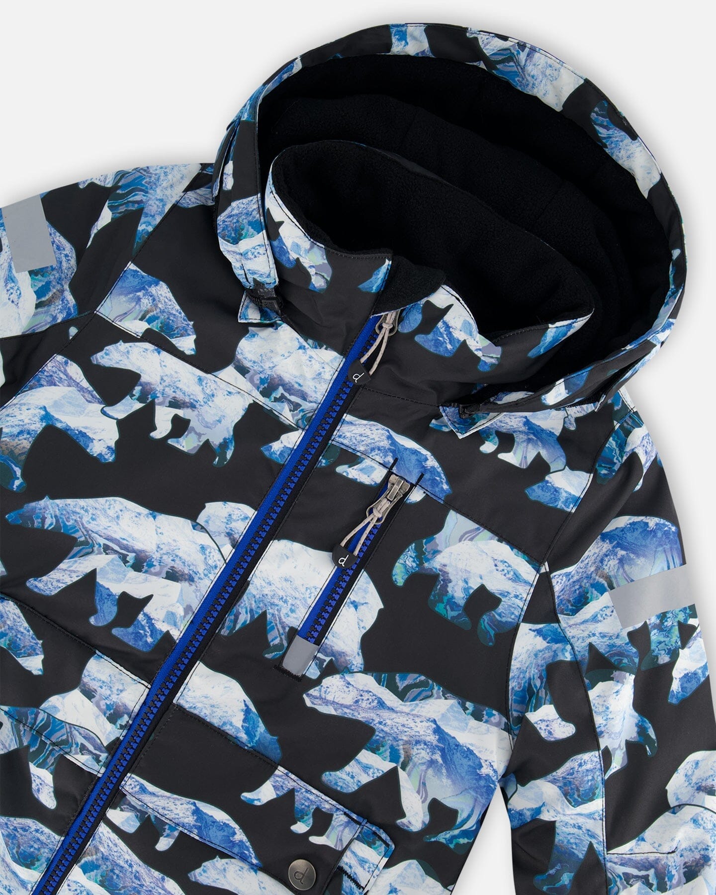 One Piece Snowsuit Black Printed Polar Bears - G10T719_022