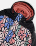 One Piece Snowsuit Printed Retro Flowers Blue - G10T720_006