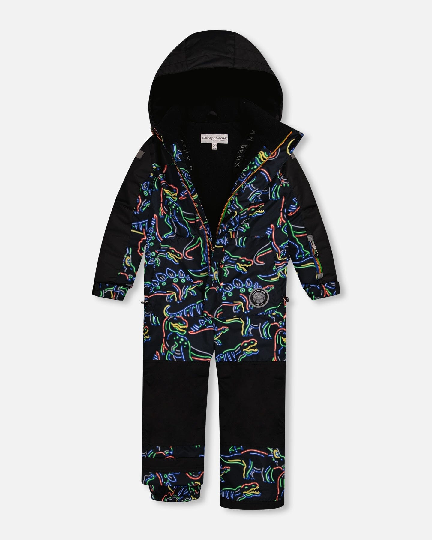 One Piece Snowsuit Black Printed Dinos - G10T720_019