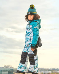 One Piece Snowsuit Forest Green Printed Glaciers - G10T720_021