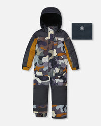 One Piece Snowsuit Dark Gray Printed Camo - G10T720_023