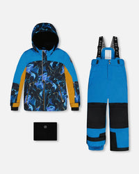 Two Piece Snowsuit Royal Blue Printed Storm - G10U812_594