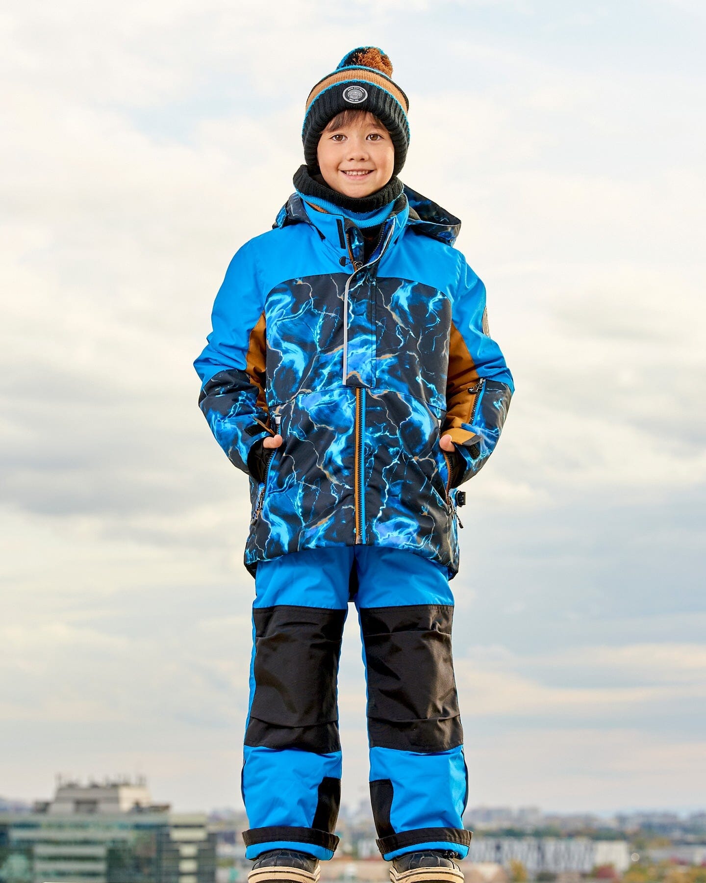 Two Piece Snowsuit Royal Blue Printed Storm - G10U812_594