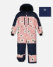 One Piece Technical Snowsuit Pink Printed Off White Flowers - G10V723_009
