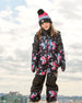 One Piece Technical Snowsuit Black Printed Roses - G10V723_011