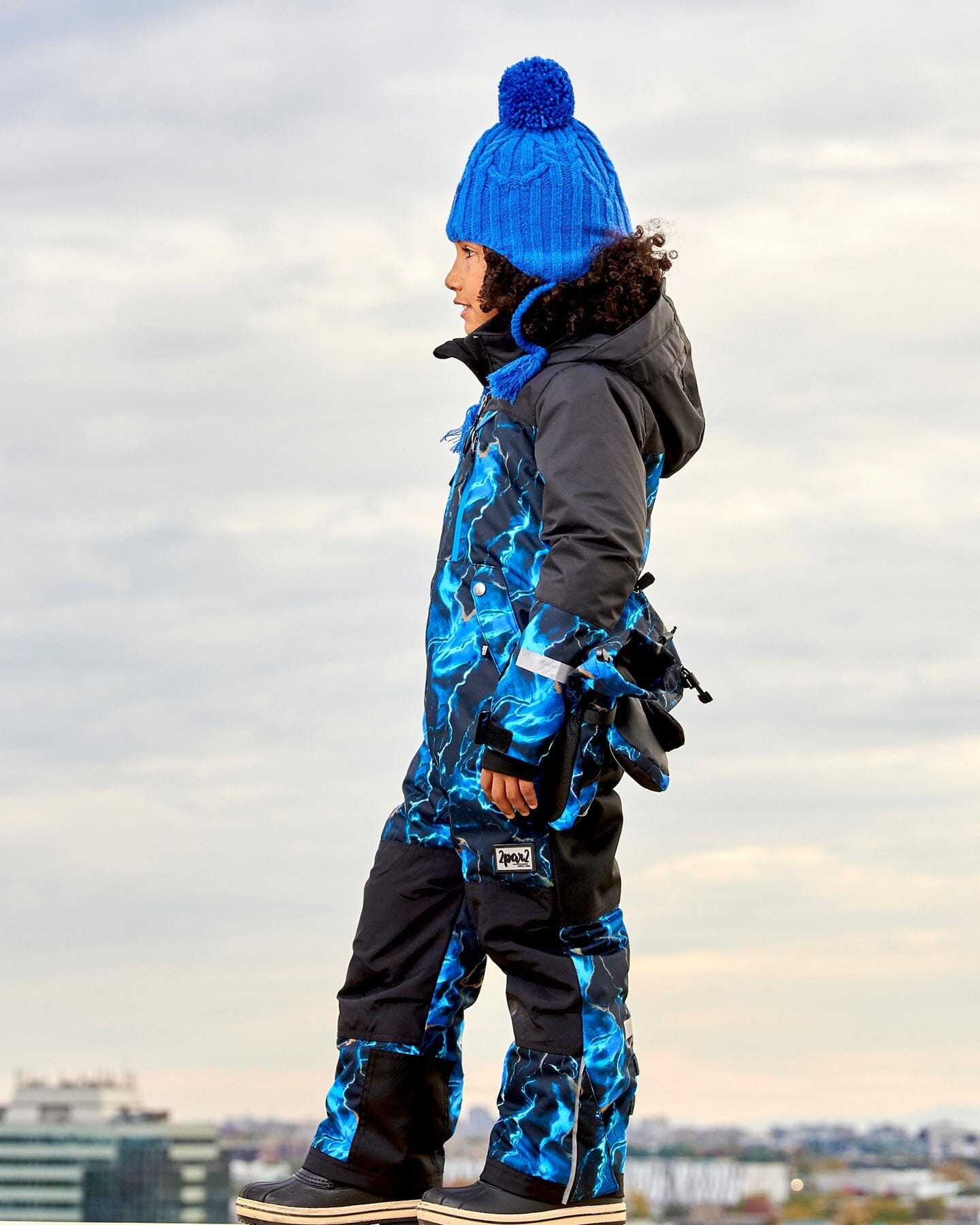 One Piece Technical Snowsuit Black Printed Storm - G10V723_020