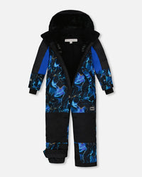 One Piece Technical Snowsuit Black Printed Storm - G10V723_020