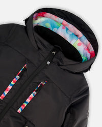 Two Piece Technical Snowsuit Black With Printed Bubbles - G10V813_010