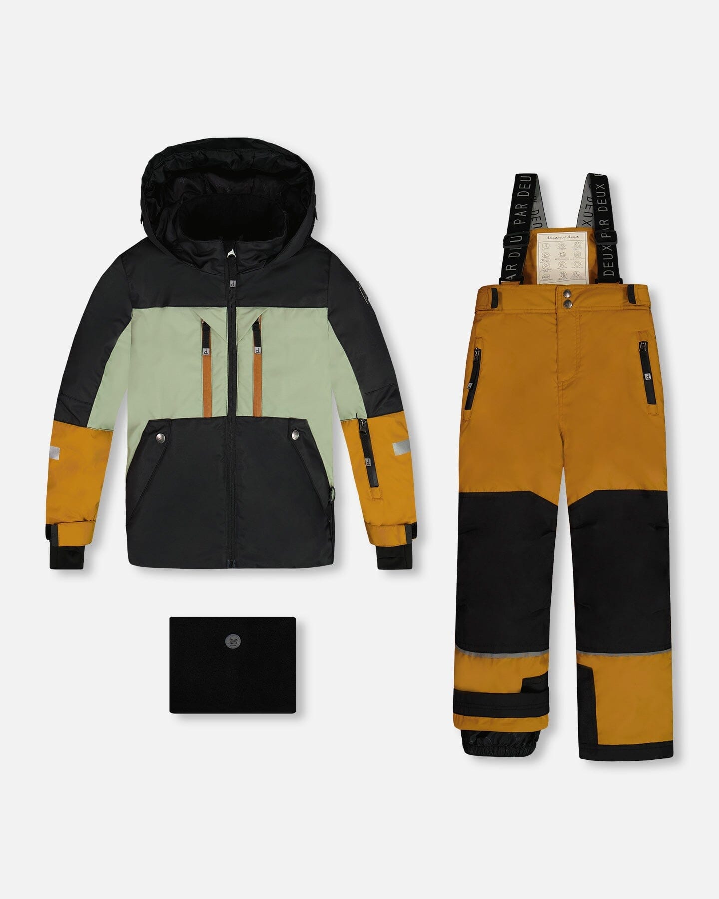 Two Piece Technical Snowsuit Colorblock Black, Sage And Spice - G10V814_202