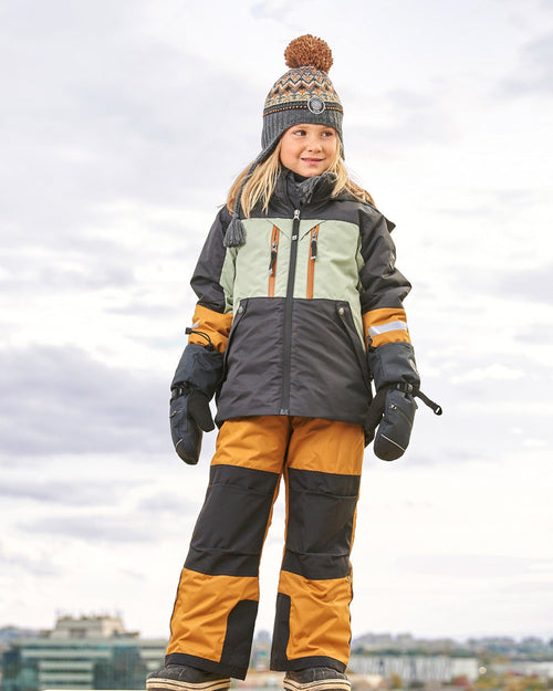 Two Piece Technical Snowsuit Colorblock Black, Sage And Spice - G10V814_202