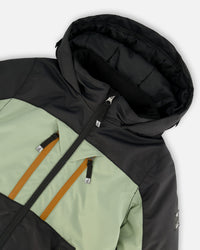 Two Piece Technical Snowsuit Colorblock Black, Sage And Spice - G10V814_202