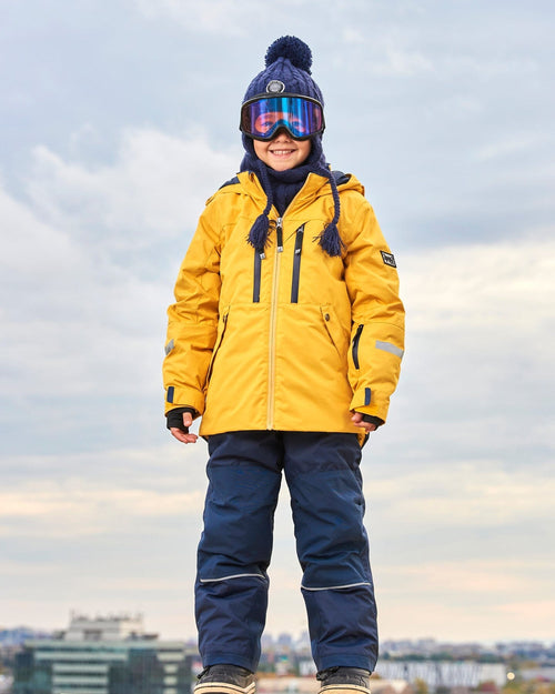 Two Piece Technical Snowsuit Yellow And Navy - G10V814_479