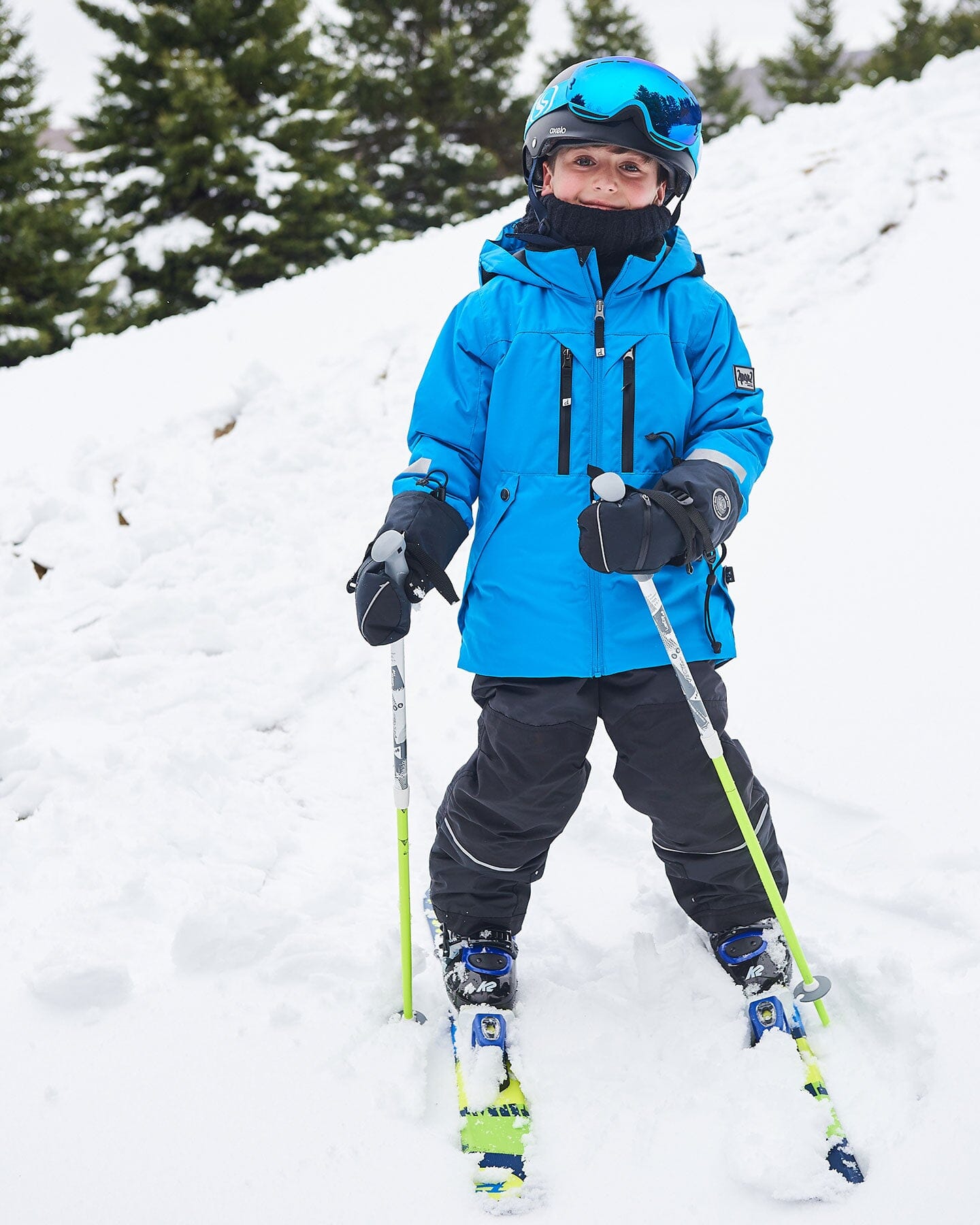 Two Piece Technical Snowsuit Royal Blue And Black Snowsuits Deux par Deux 