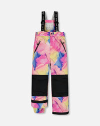 Two Piece Snowsuit Black With Printed Multicolor Snowsuits Deux par Deux 