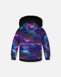 Two Piece Snowsuit Printed Purple Aurora Borealis Snowsuits Deux par Deux 