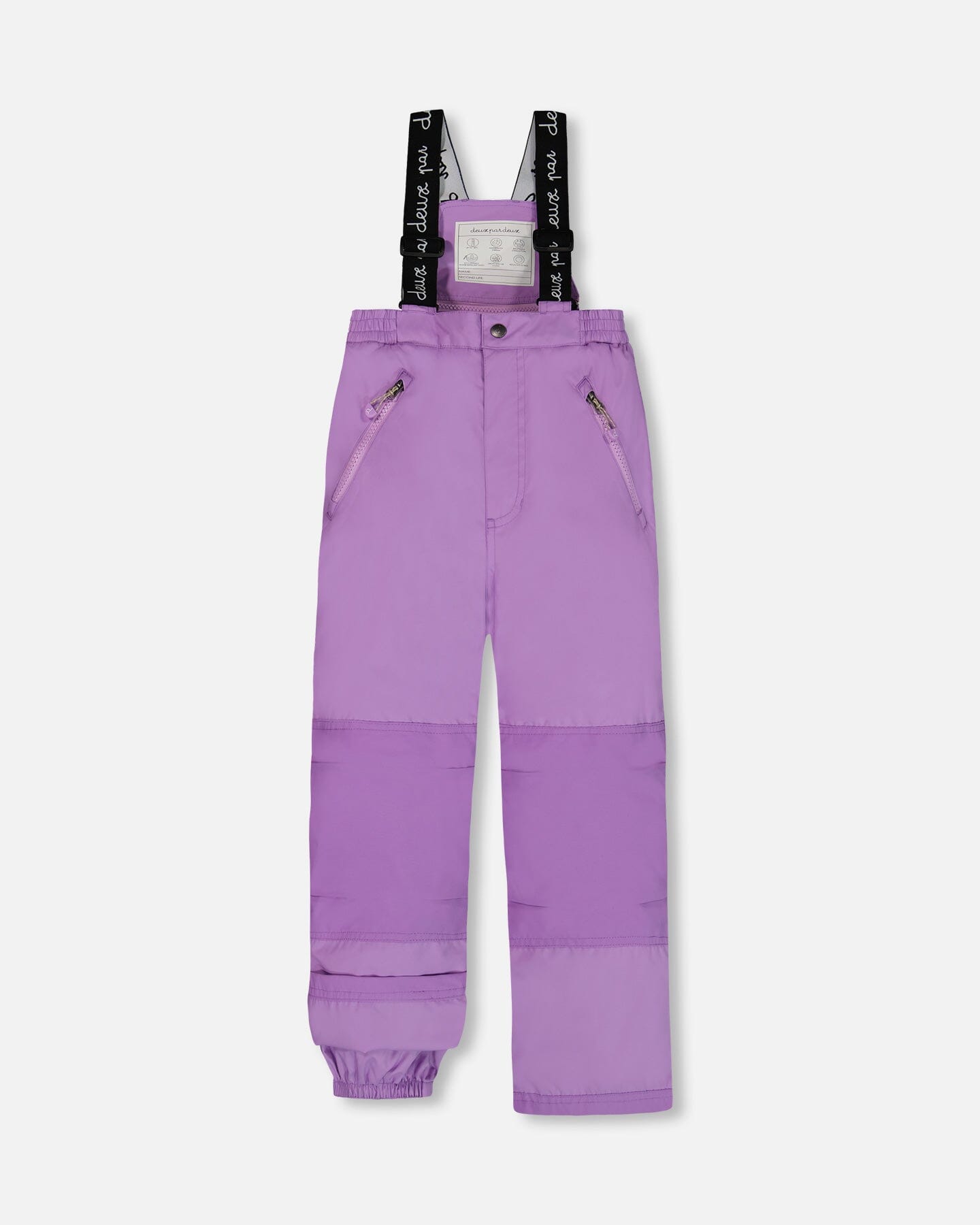 Two Piece Snowsuit Solid Pant Lilac With Jacket Printed Hearts Snowsuits Deux par Deux 