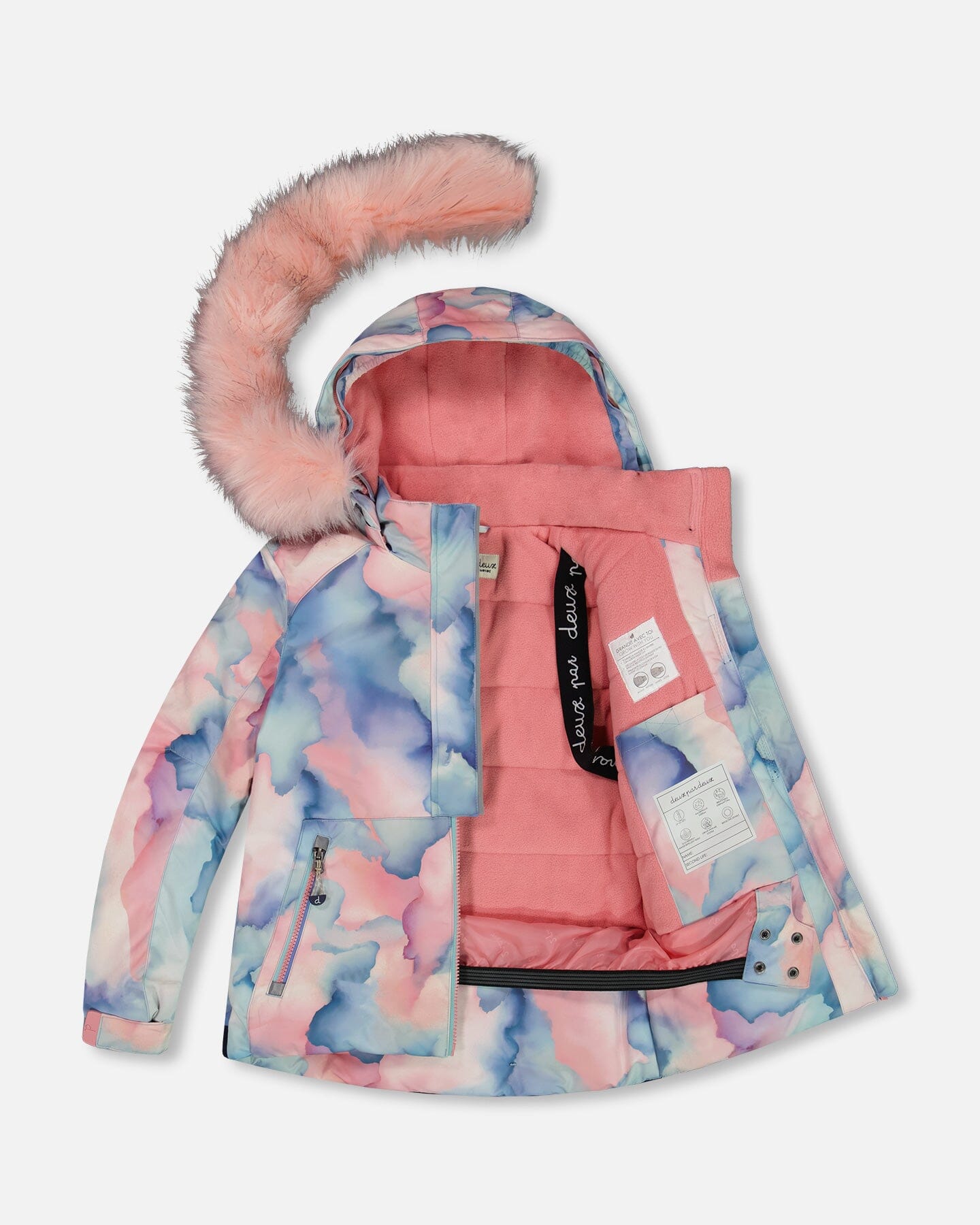 Two Piece Snowsuit Printed Pastel Watercolor Snowsuits Deux par Deux 