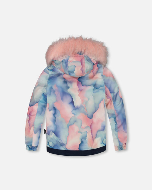 Two Piece Snowsuit Printed Pastel Watercolor Snowsuits Deux par Deux 