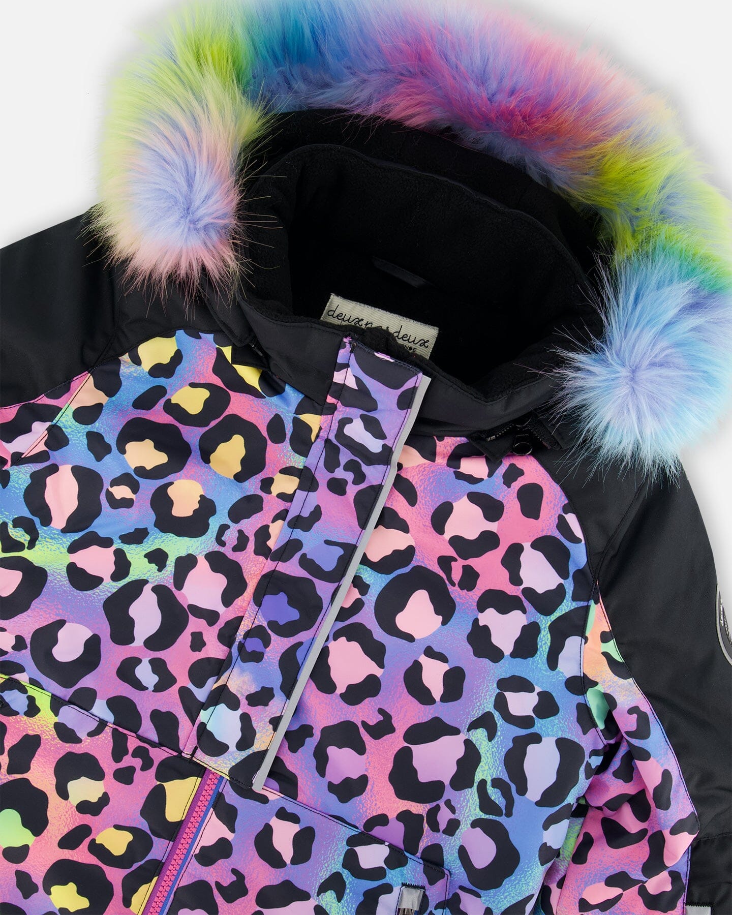 Two Piece Snowsuit Printed Rainbow Leopard Snowsuits Deux par Deux 