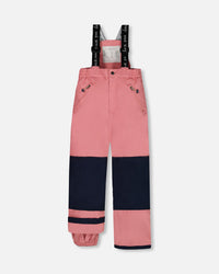 Two Piece Snowsuit Printed Pastel Watercolor And Dusty Pink Snowsuits Deux par Deux 