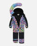 One Piece Snowsuit Printed Rainbow Leopard Snowsuits Deux par Deux 