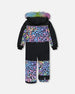 One Piece Snowsuit Printed Rainbow Leopard Snowsuits Deux par Deux 