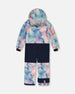 One Piece Snowsuit Printed Pastel Watercolor Snowsuits Deux par Deux 