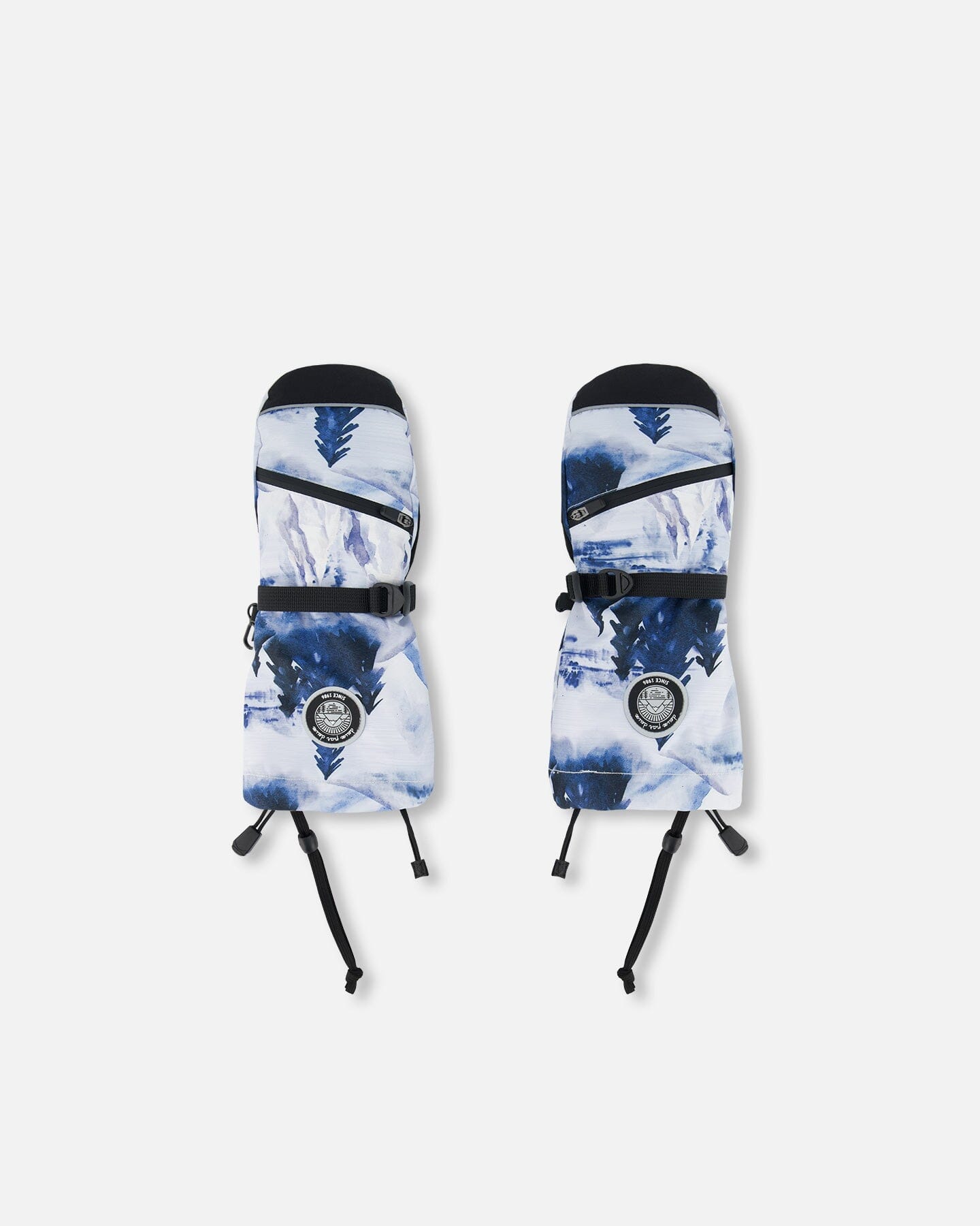 Technical Mittens Printed Watercolor Pine Winter Accessories Deux par Deux 