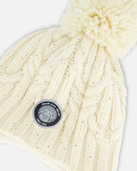 Peruvian Knit Hat Off White Winter Accessories Deux par Deux 