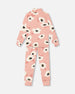 Two Piece Thermal Underwear Set Pink Printed Off White Flowers - G10Y600_009
