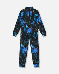 Two Piece Thermal Underwear Set Black Printed Storm - G10Y600_020