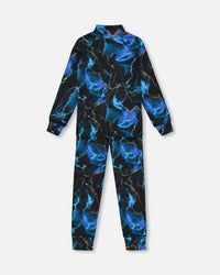 Two Piece Thermal Underwear Set Black Printed Storm - G10Y600_020