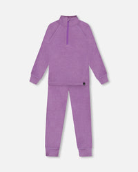 Two Piece Thermal Underwear Set Purple - G10Y600_513