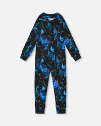 One Piece Thermal Underwear Black Printed Storm - G10Y700_020