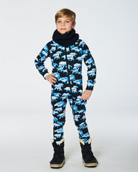 One Piece Thermal Underwear Black Printed Polar Bears - G10Y700_022