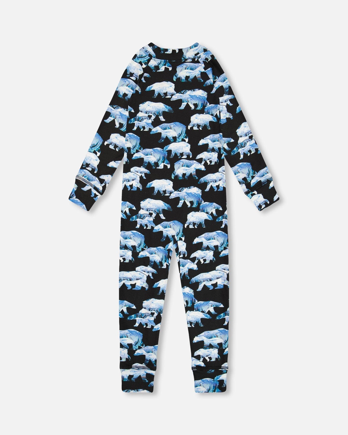 One Piece Thermal Underwear Black Printed Polar Bears - G10Y700_022