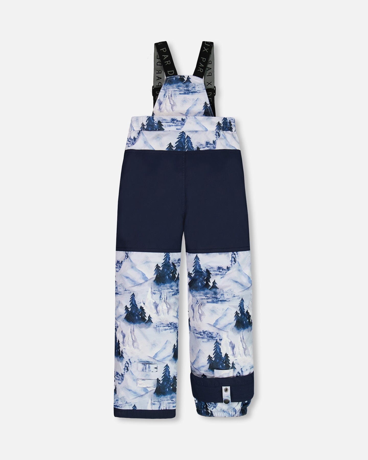 Two Piece Snowsuit Navy Blue Watercolor Pine Print Snowsuits Deux par Deux 