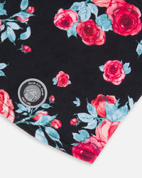 Jersey Balaclava Black Printed Roses - G10YBAL_011