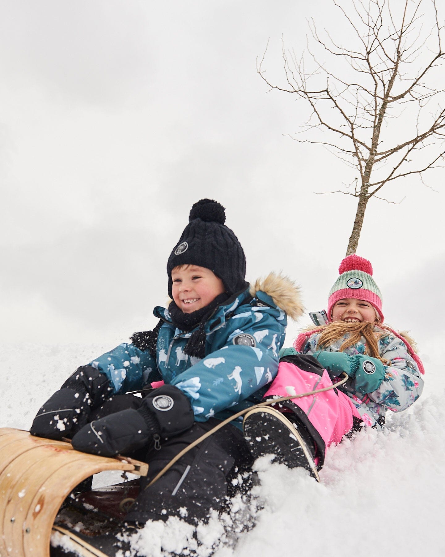 Two Piece Snowsuit Sage Printed Wolves And Black Snowsuits Deux par Deux 