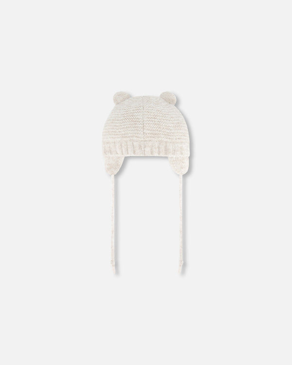 Knit Hat With Ears Off White - G10ZA03_106