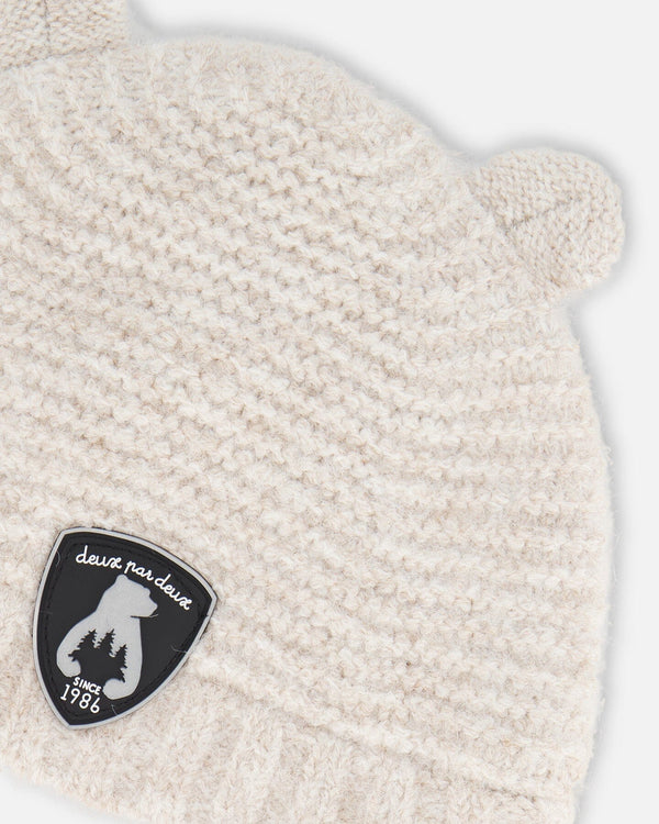 Knit Hat With Ears Off White - G10ZA03_106