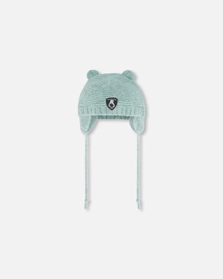 Knit Hat With Ears Green - G10ZA03_340