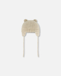 Knit Hat With Ears Beige - G10ZA03_907