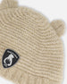 Knit Hat With Ears Beige - G10ZA03_907